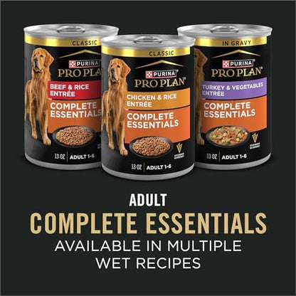 Purina Pro Plan Complete Essentials Shredded Blend Beef and Rice Dog Food Dry Formula with Probiotics for Dogs - 47 lb. Bag