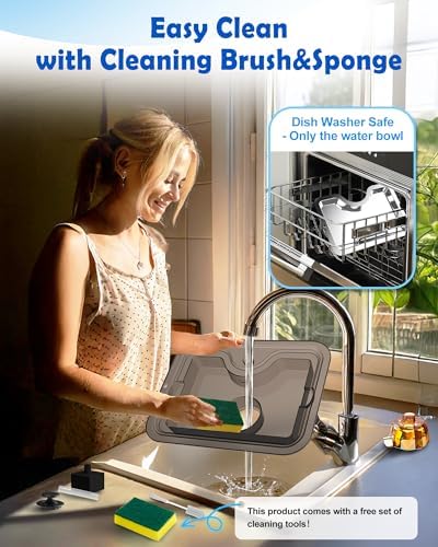 3Gal Dog Water Fountain SS304,Large Ultra-Purification Cat Drinking Dispenser with Visual Window,Widely Drinking Area