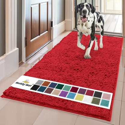 Muddy Mat® Shown on TV – Super Absorbent Microfiber Dog Door Mat for Muddy Paws, Non-Slip Washable Pet Rug