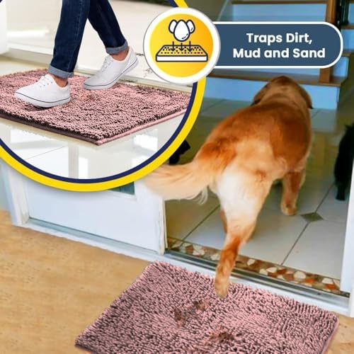 Muddy Mat® | Super Absorbent Door Mat Indoor, Microfiber Quick Dry Chenille Entryway Rug