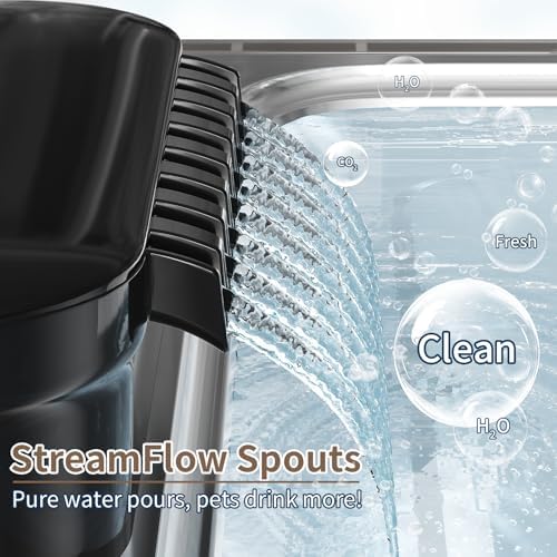 8.5L/2.25Gal Elevated Dog Water Fountain, Xetino 4 Height Adjustable Raised Dog Water Bowl Dispenser for Large Dogs with Stainless Steel Tray