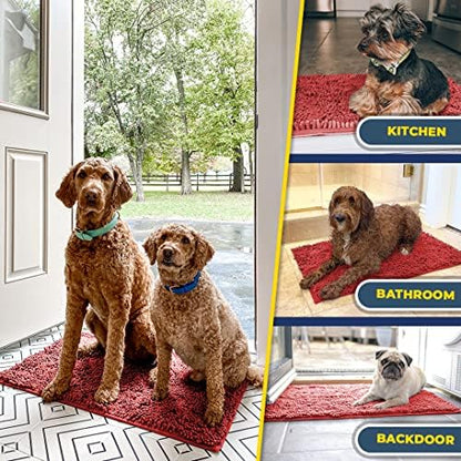 Muddy Mat® Shown on TV – Super Absorbent Microfiber Dog Door Mat for Muddy Paws, Non-Slip Washable Pet Rug
